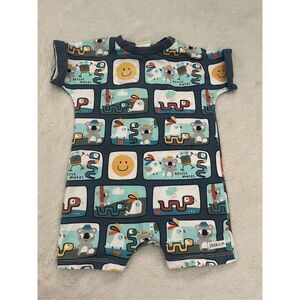 Kids Blue Animal Print Romper